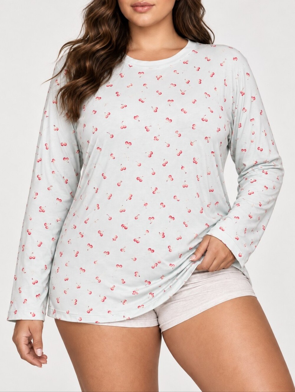 SKIMS Boyfriend Long Sleeve Cloud Cherry Print Limited Edition Lounge Top XL